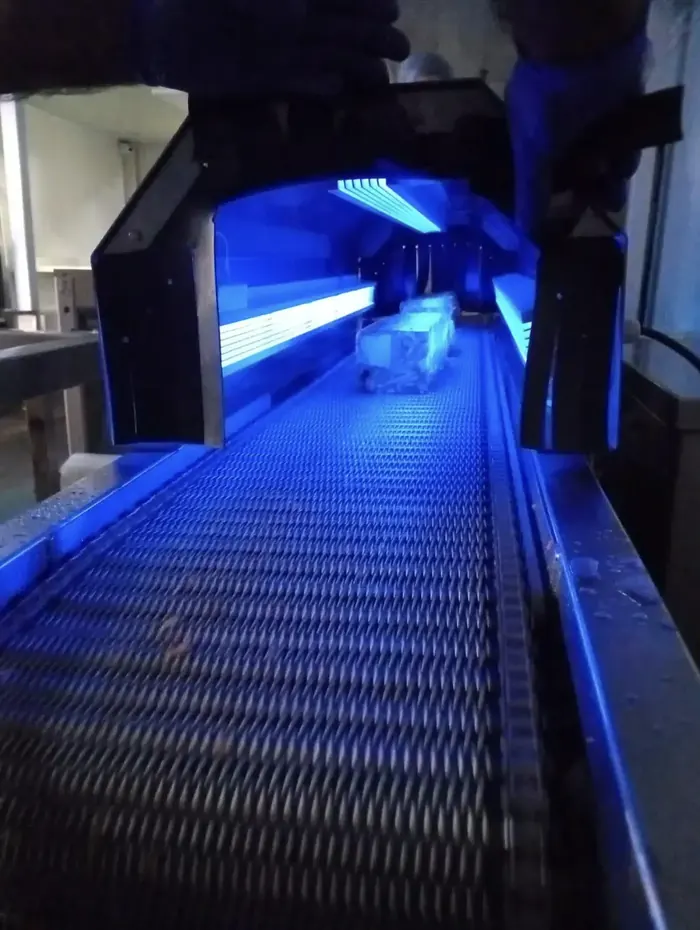 Túnel de sanitización UV-C de embutidos en Don Pascual, Chillán, Chile