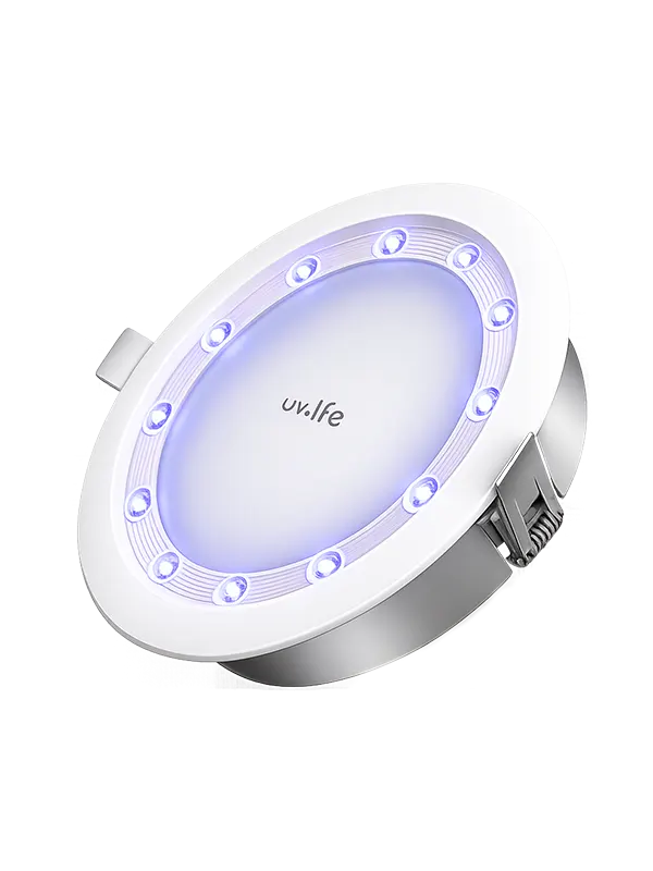 Foco empotrado LED UV-C uv&middot;life, downlight con 12 diodos UV-C